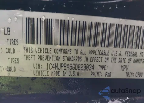 2016 Jeep Patriot Sport from USA, damaged, VIN 1C4NJPBA9GD629034